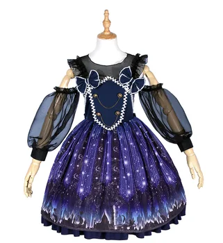

2018 Anime Lolita European Style Retro Palace Dress Cosplay Costume Lace Dress Theater Costume