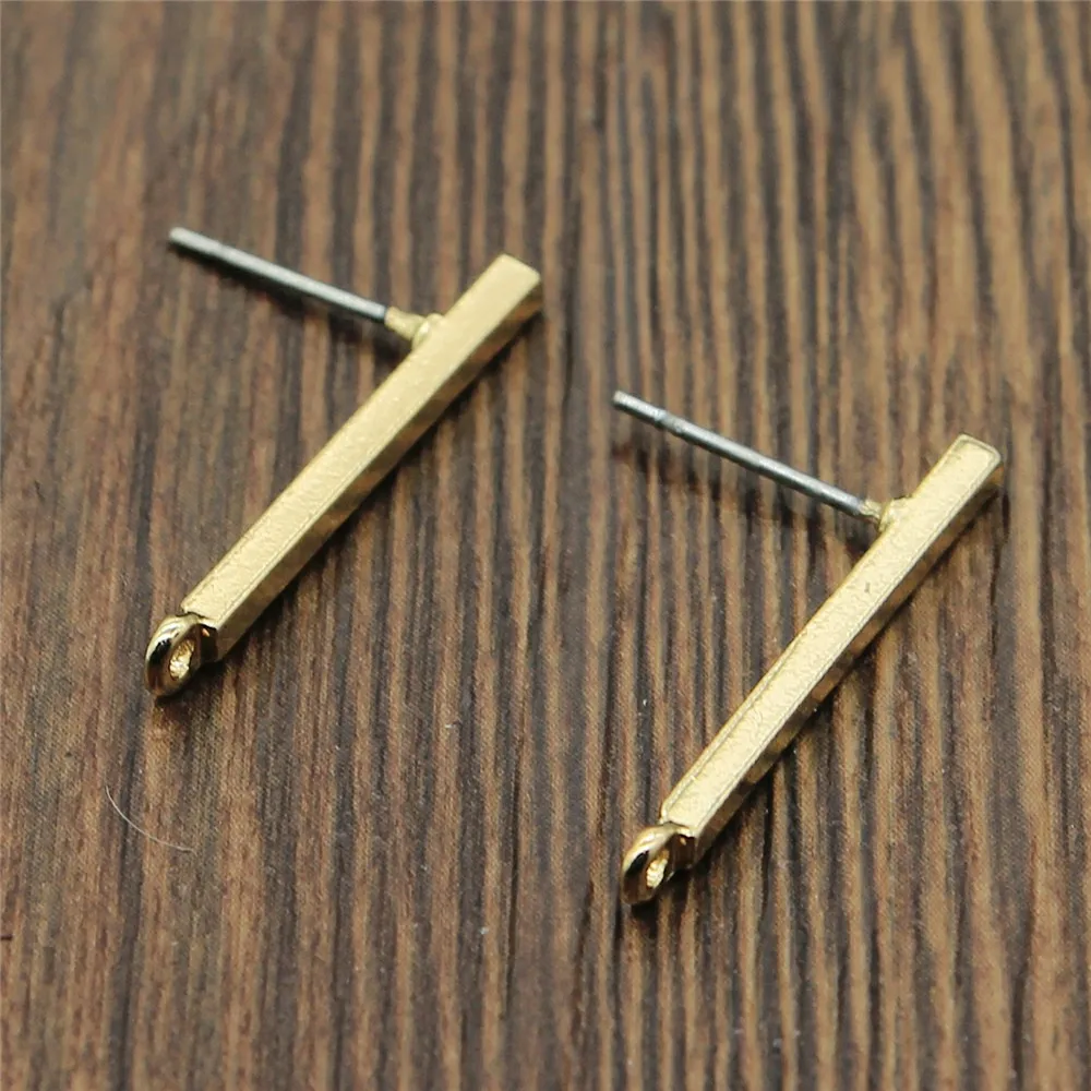 K4109-3x24mm 2 шт./лот, серьги-гвоздики, аксессуары, ювелирное изделие и компоненты, серьги, аксессуары, золотые искаженные серьги, базовые шпильки - Цвет: K4109-3x24mm