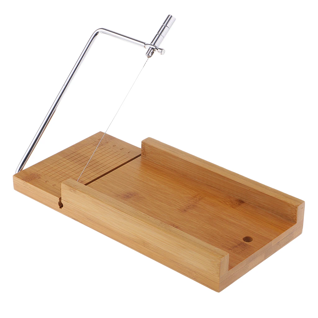 

Wooden Stainless Steel Soap Cutter Cake Chocolate Cutting Tool w/Wire Cutter