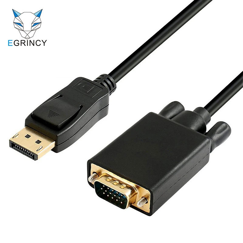 

EGRINCY 1080P HD DisplayPort DP To VGA Cable Adapter Display Port To VGA Converter High Premium Displayport Cable For TV Laptop