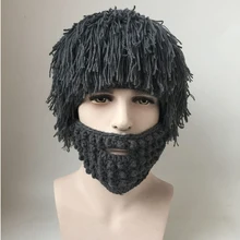 Горячая парик борода шляпа безумный учёный раста пещерный человек ручной вязки теплый колпачок Подарочная маска