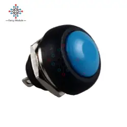 5 шт. мини 12 мм водостойкий мгновенный вкл/выкл кнопочный круглый переключатель синий
