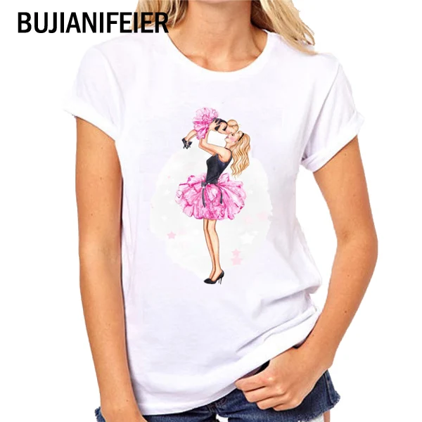 Новая рубашка для Дня матери Модная рубашка с надписью «Happy Time Mom» для мальчиков и девочек модная трендовая футболка TopBJN23 - Цвет: BJN15