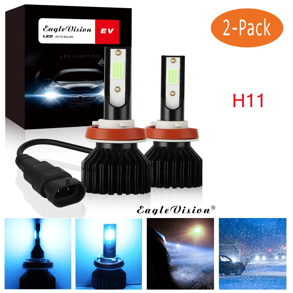 CARPRIE Car Headlight Bulbs(LED) NEW hot sale 2x H11 LED Headlight Conversion Kit Bulb 30000LM High Power 8000K Ice Blue 9617