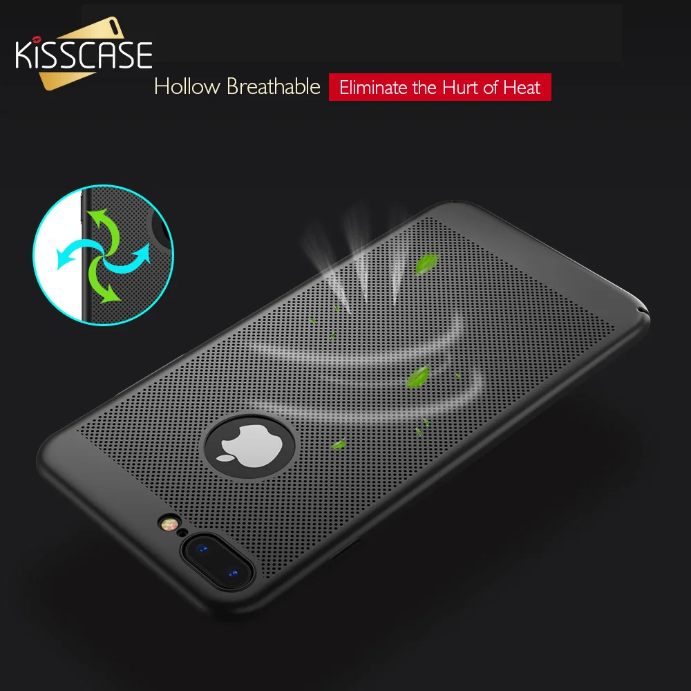 KISSCASE Hollow Breathable Case For iPhone 6S 6 7 8 X Plus Abstract Heat Dissipation Phone Shell 5S 5 SE Cover Capa |