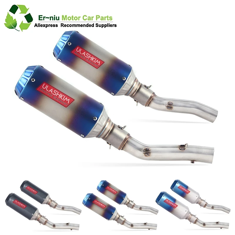 

Motorcycle Full Exhaust Escape System + Modified Link Contact middle pipe Round Muffler for kawasaki Z1000 2010-2016