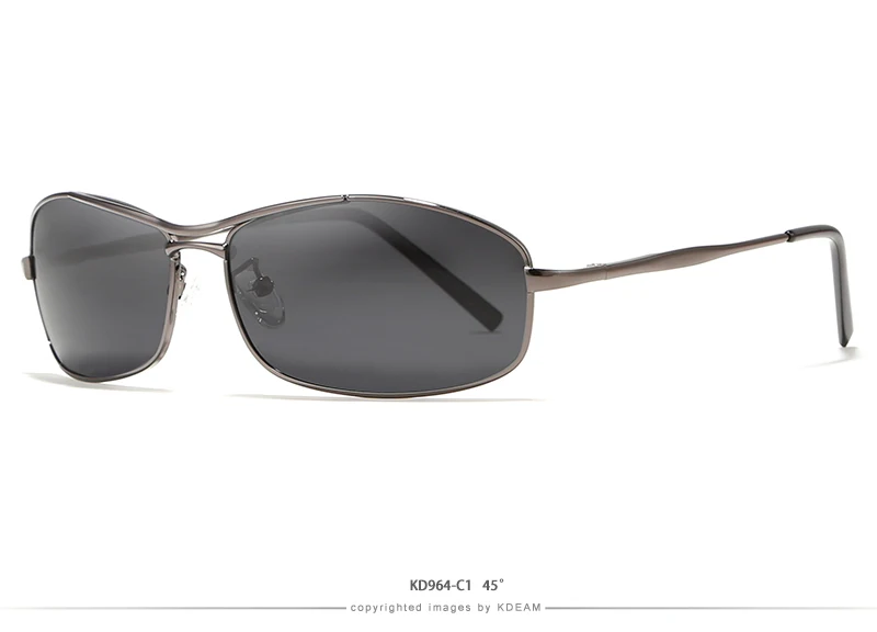 KDEAM спортивные Модные поляризованные солнцезащитные очки Для мужчин прямоугольные анти-блики очки для вождения, рыбной ловли, Gafas UV400 с жестким корпусом KD964 - Цвет линз: C1