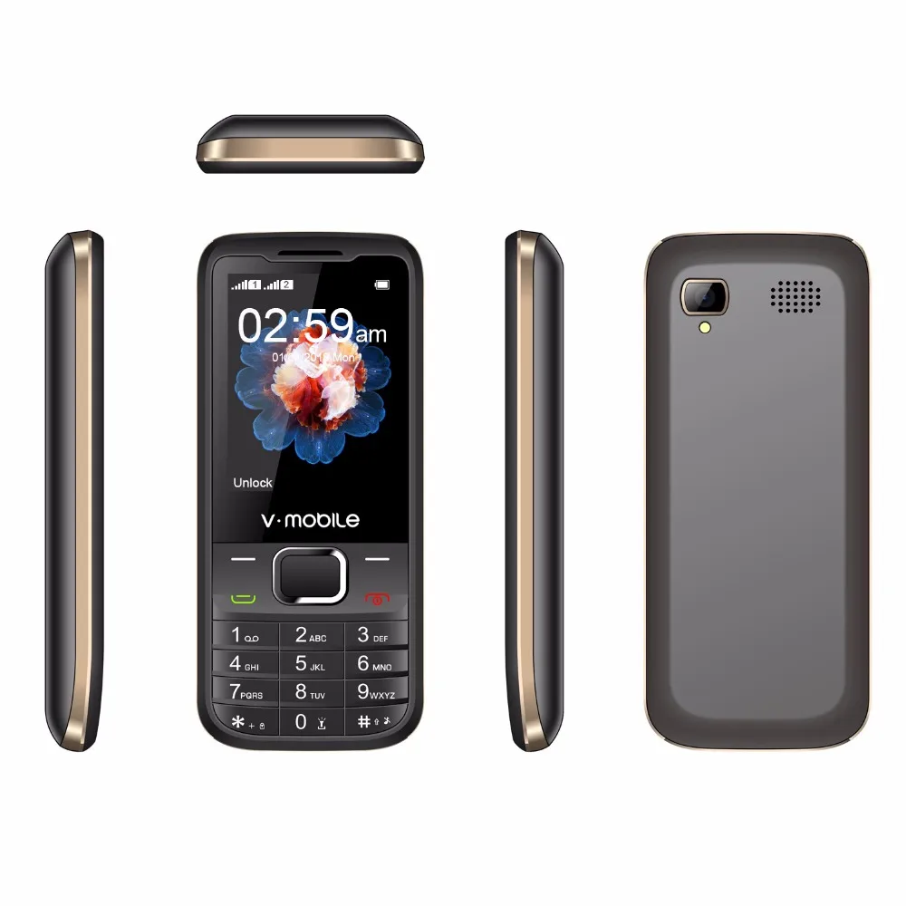 2 г GSM 2,4 "Dual Sim MP3/MP4 плеер видео GPRS Bluetooth 1200 мАч Клавиатура Кнопка открыл мобильный телефон дешевый GSM сотовый телефон