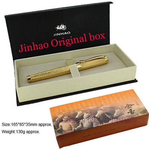 JINHAO благородная Серебряная M перьевая ручка с тиснением дракона