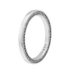 Аутентичные кольца из стерлингового серебра 925 Подпись сердца палец кольца для женщин Свадебные Оригинальные Серебряные Роскошные