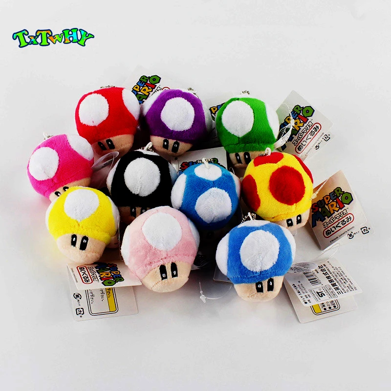 

6CM Super Mario Bros Luigi Yoshi Toad Mushroom Mushrooms plush Keychain Japan Anime Mini children gift