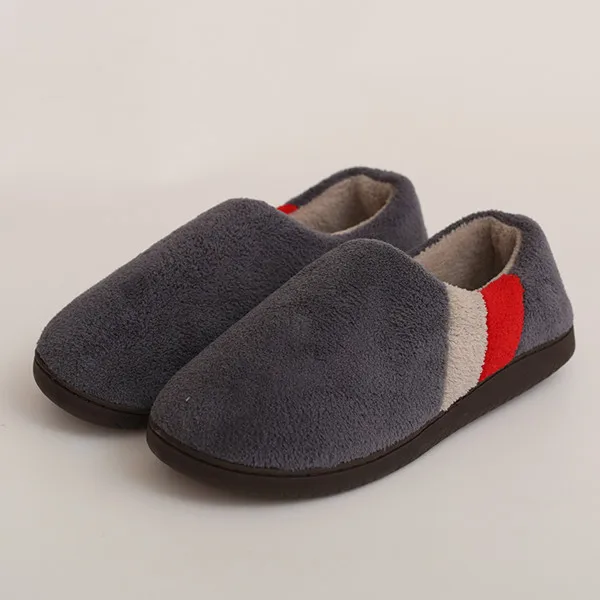FAYUEKEY/большие размеры; коллекция года; сезон осень-зима; теплые домашние тапочки с хлопковой подкладкой; мужские и женские домашние кроссовки; обувь на плоской подошве для влюбленных - Цвет: Серый