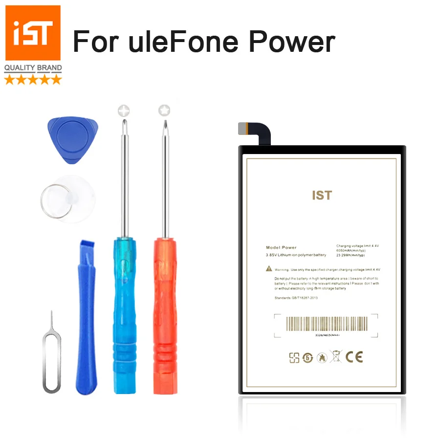 

2019 New 100% IST Original Power Mobile Phone Battery For uleFone Power Real Capacity 6050mAh High Quality Replacement Battery