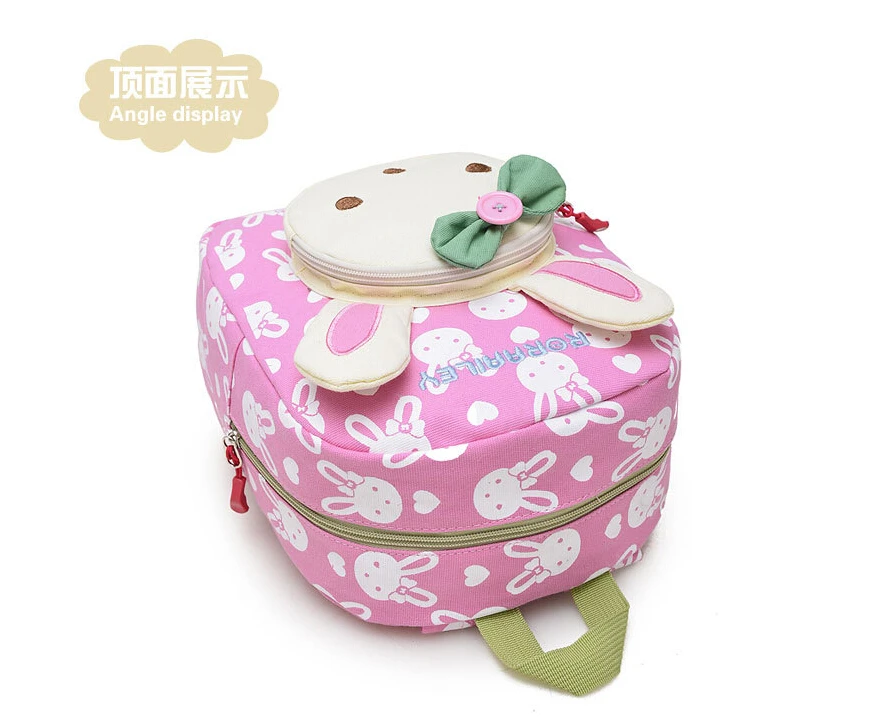  Lovely Cute Kids School Bags Rabbit Bear Dolls Applique Canvas Backpack Mini Baby Toddler Book Bag  - 32947326767