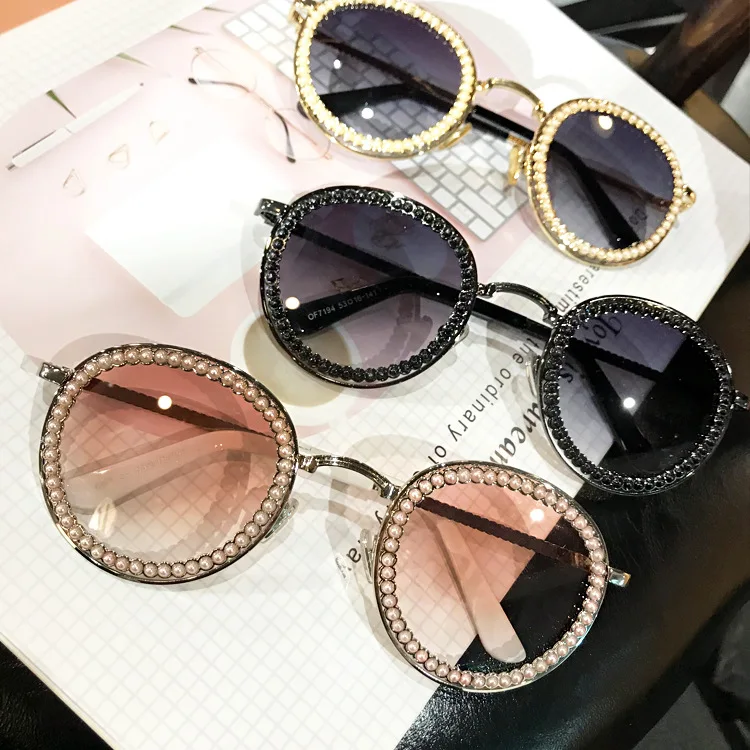 Женские круглые солнцезащитные очки FML роскошные дизайнерские в оправе из сплава