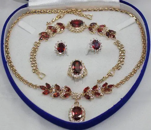 

hot sell new - Jewelry 00976 Jewellery Women's Set Zirconia Necklace Earring Ring Bracelet (A0425)