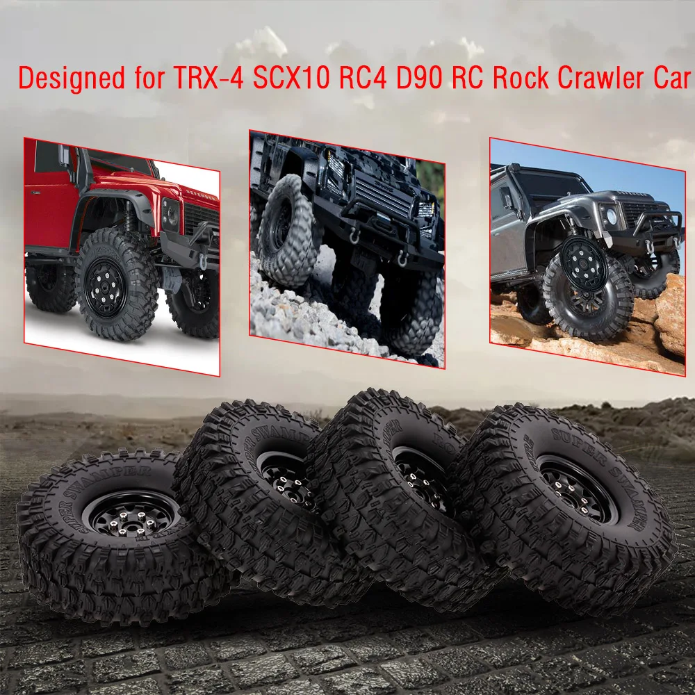 4 шт. 5020+ 617BK RC шины 120 мм 1,9 ''шина резиновая шина для RC автомобилей 1/10 HSP HPI Traxxas TRX-4 SCX10 RC4 D90 RC Рок Гусеничный