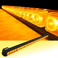 12V or 24V 32 LED 36″ Amber Yellow Emergency Traffic Advisor Flash Strobe Light Bar Warning