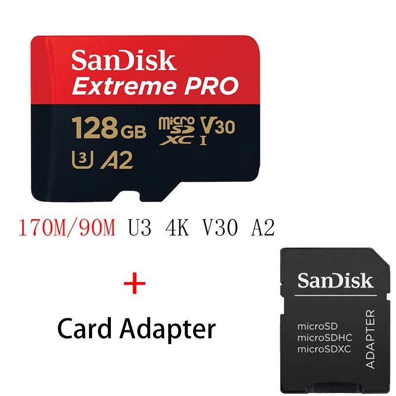 SanDisk Экстремальный Pro Micro SD карта 128 ГБ 32 ГБ 64 Гб 256 Гб 400 Гб U3 4 K карта памяти 32 64 128 ГБ Флэш-карта SD/TF MicroSD для телефона - Емкость: SQXCY-128G