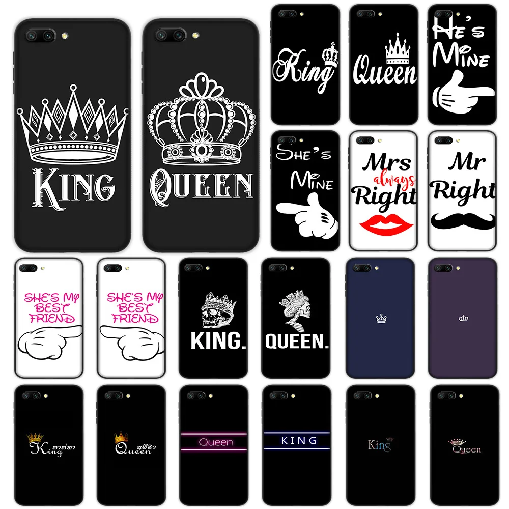 

King Queen Couple Lovers Soft Case for Huawei Honor Note 10 9 Lite 8X 7A 3GB Pro Y6 Y7 Y9 Prime Nova 3 Cover