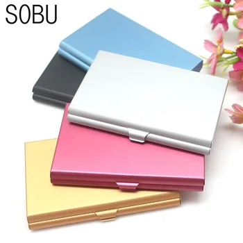 

New business card case stainless steel Aluminum Holder Metal Box Cover Credit Men business card holder card metal Wallet H100