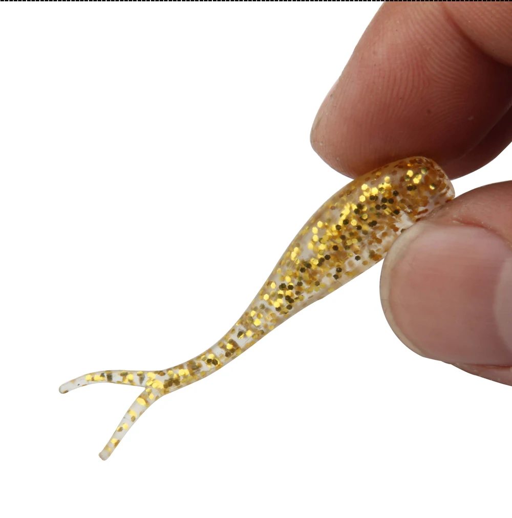 Hot Fishing Takcle 12PCS Lures Soft Bait Grub Worms Fishing Lure Artificial Lures With Split Tail Design Mimics Injured Baitfish  (4)