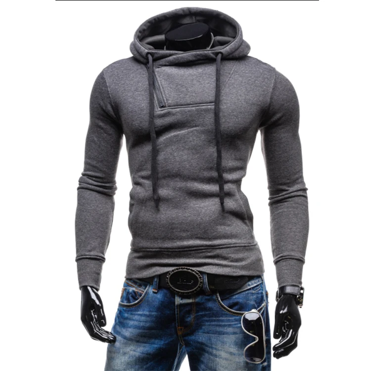 Men's Hoodie 2018 New Solid Color Loose Hooded Collar Short Pullover Casual Cotton Polyester Long Sleeve Men | Мужская одежда