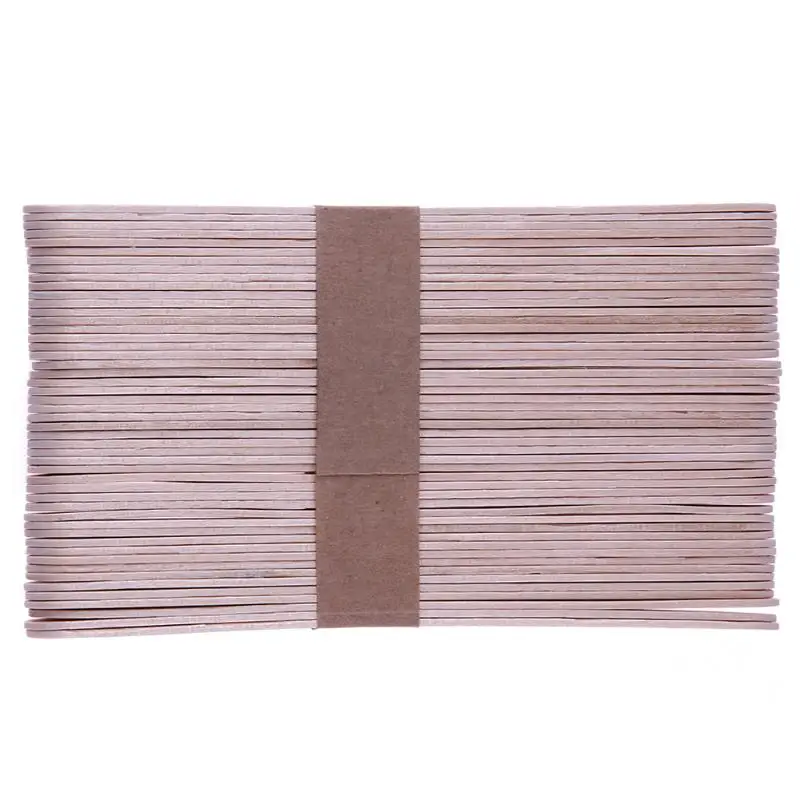 

50pcs/lot Wooden Waxing Wax Spatula Tongue Depressor Disposable Wood Sticks Tattoo Wax Medical Stick Beauty Health Tool