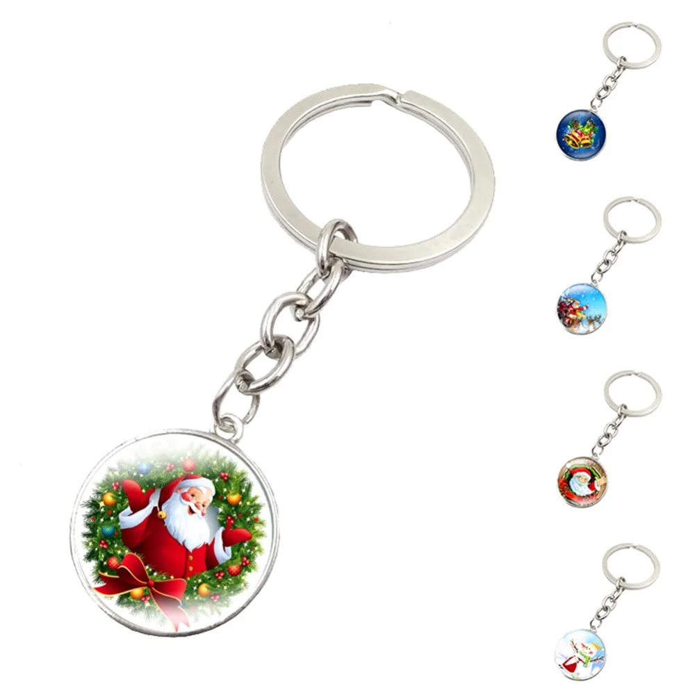 Christmas keychain Series Pedant Key Chain Cute key ring Jewelry Santa Claus Snowman Bells