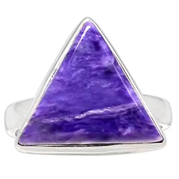 

Lovegem Genuine Charoite Ring 925 Sterling Silver,Size :8.25, AR3160