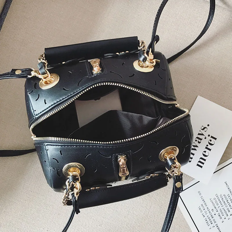 Fashion Women Leather Handbag Hollow Out Female Messenger Crossbody Shoulder Bag Ladies Wild Purse Designer Top-Handle SS7298 (5)