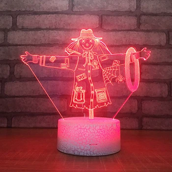 

A scarecrow3D Night Light Creative Illusion 3d Lamp LED 7 Color changing Table Desk Lamp For Children Xmas Gift