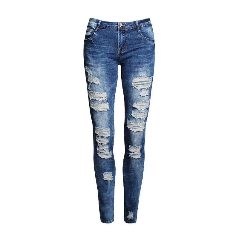 2016 летний Стиль Женские джинсы штаны с дырками джинсы узкие джинсы для женщин
