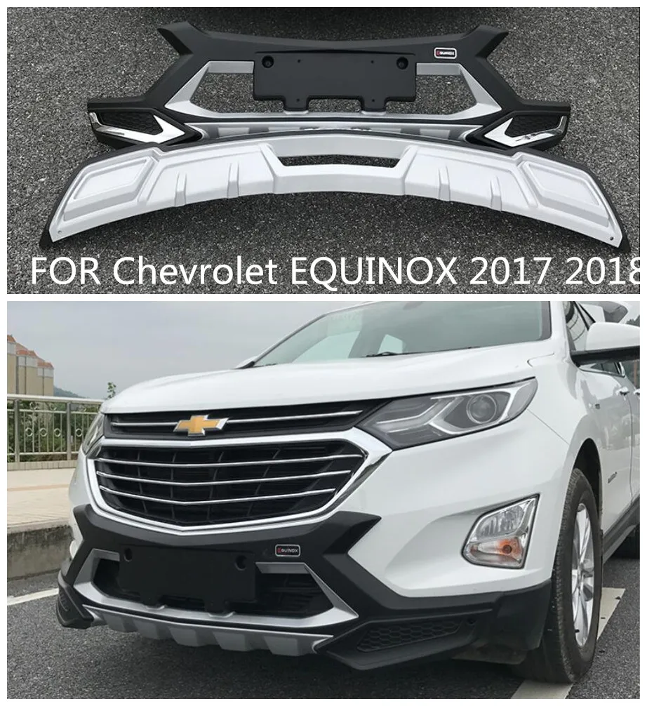 

ABS CAR Front+Rear BUMPERS PROTECTOR GUARD SKID PLATE FIT FOR Chevrolet EQUINOX 2017 2018 BY EMS