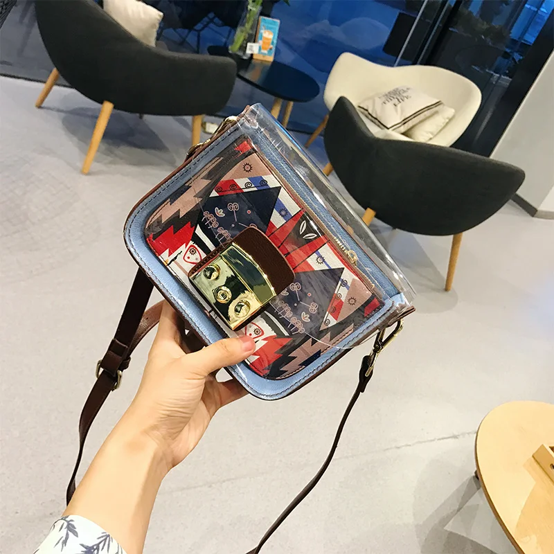 

Beaocly Color Women Shoulder Bags PVC Crossbody Bag For Women Lock Wide Strap Handbag Women Messenger Bag Wallets louis gg bag