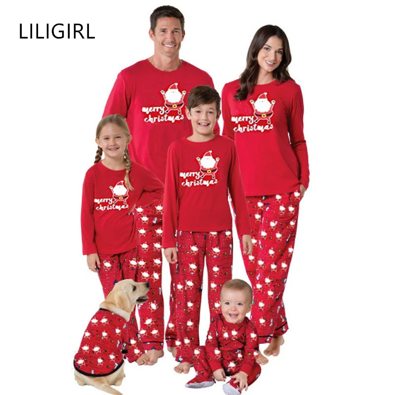 LILIGIRL/семейные рождественские пижамы Одинаковая одежда для девочек Одинаковые