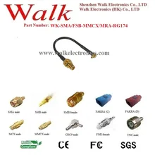 Телевизионные антенны кабель/сборка кабеля rf/кабель Телевизионные антенны: MMCX мужчины прямым углом к SMA женский прямо с RG174 кабель