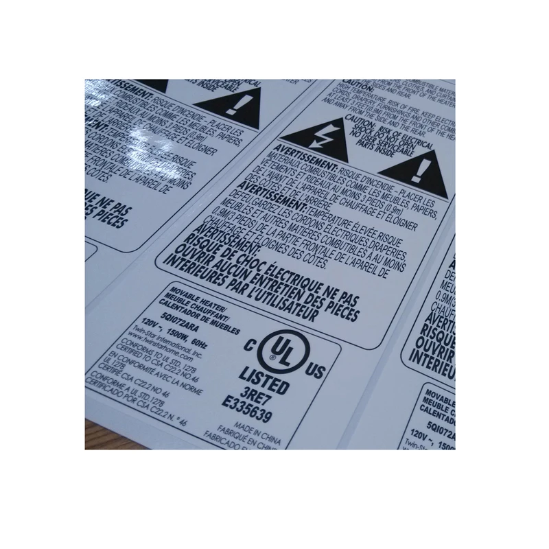 

Customized High quality waterproof matte silver PET electronic stickers for electronical appliance