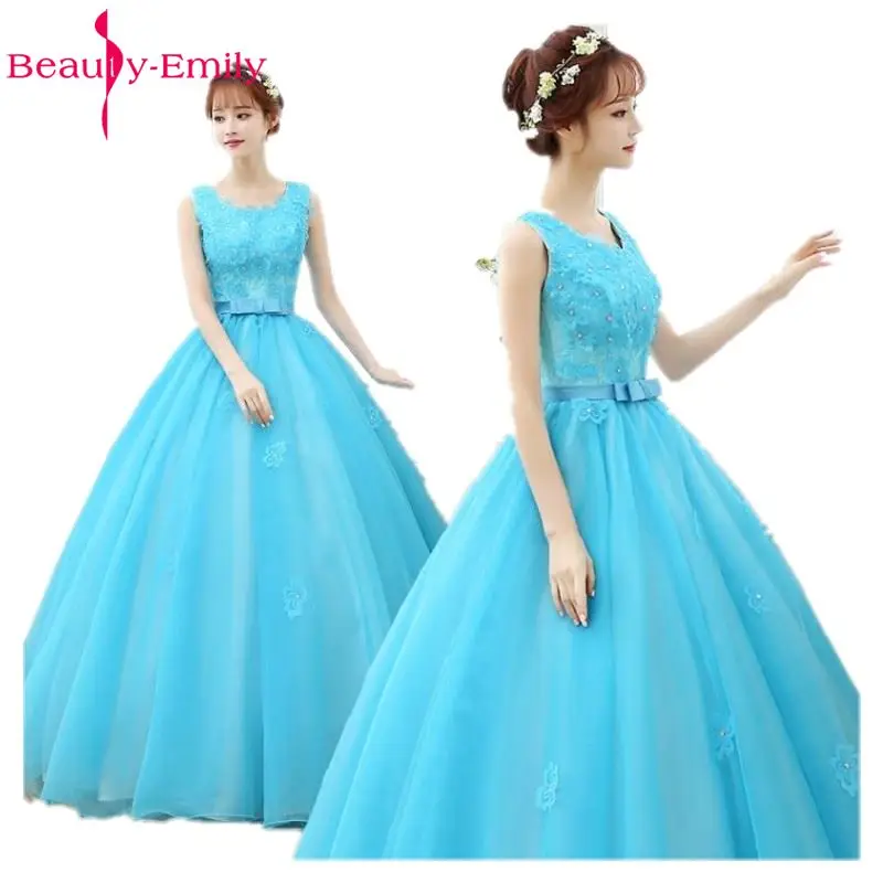 

2019 Wedding Sky Blue Sleeveless Modern Fashion Beautiful Floor Length Quinceanera Dress Dress Bridal Gowns Vestido Quinceanera