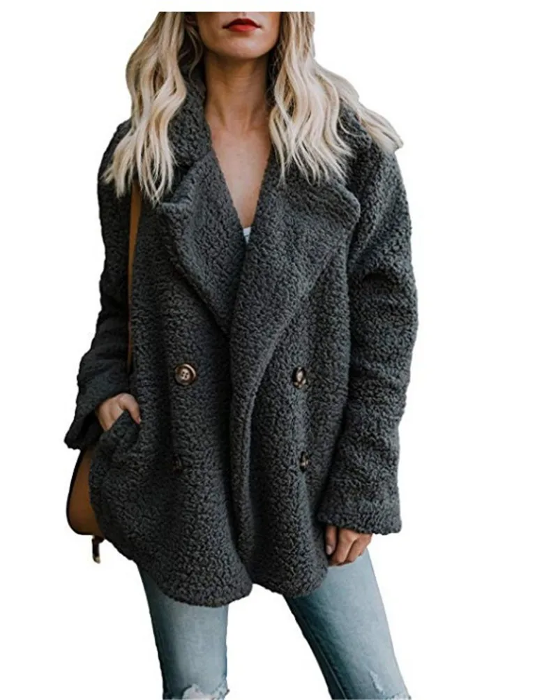 Elegant Faux Fur Coat Women 2018 Autumn Winter Warm Soft