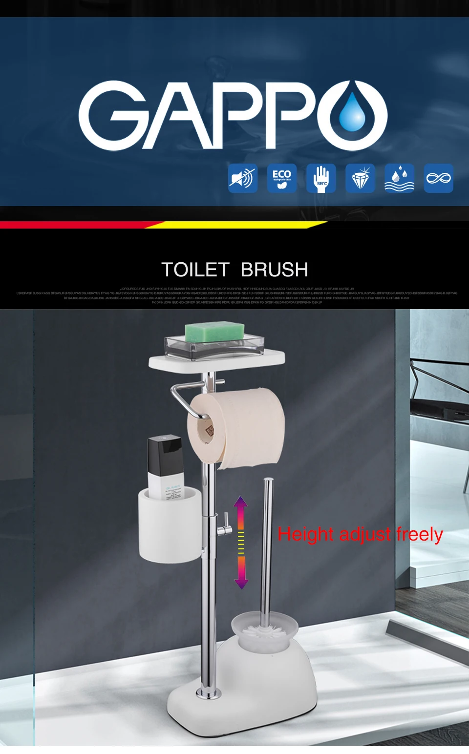 GAPPO, туалетная щетка, отдельно стоящая, аксессуары, белые, для ванной, держатели для унитаза, матовый, для ванной, держатели для туалетной щетки