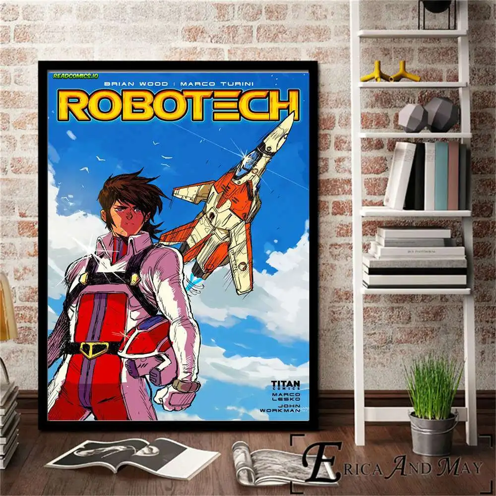 Robotech Аниме классический вопрос постер и принт холст настенная художественная живопись картины для гостиной украшение домашний Декор без рамки - Цвет: 8