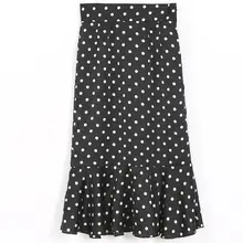 Офисное платье-карандаш, модные юбки до колена, винтажная юбка в горошек, юбка-Русалка