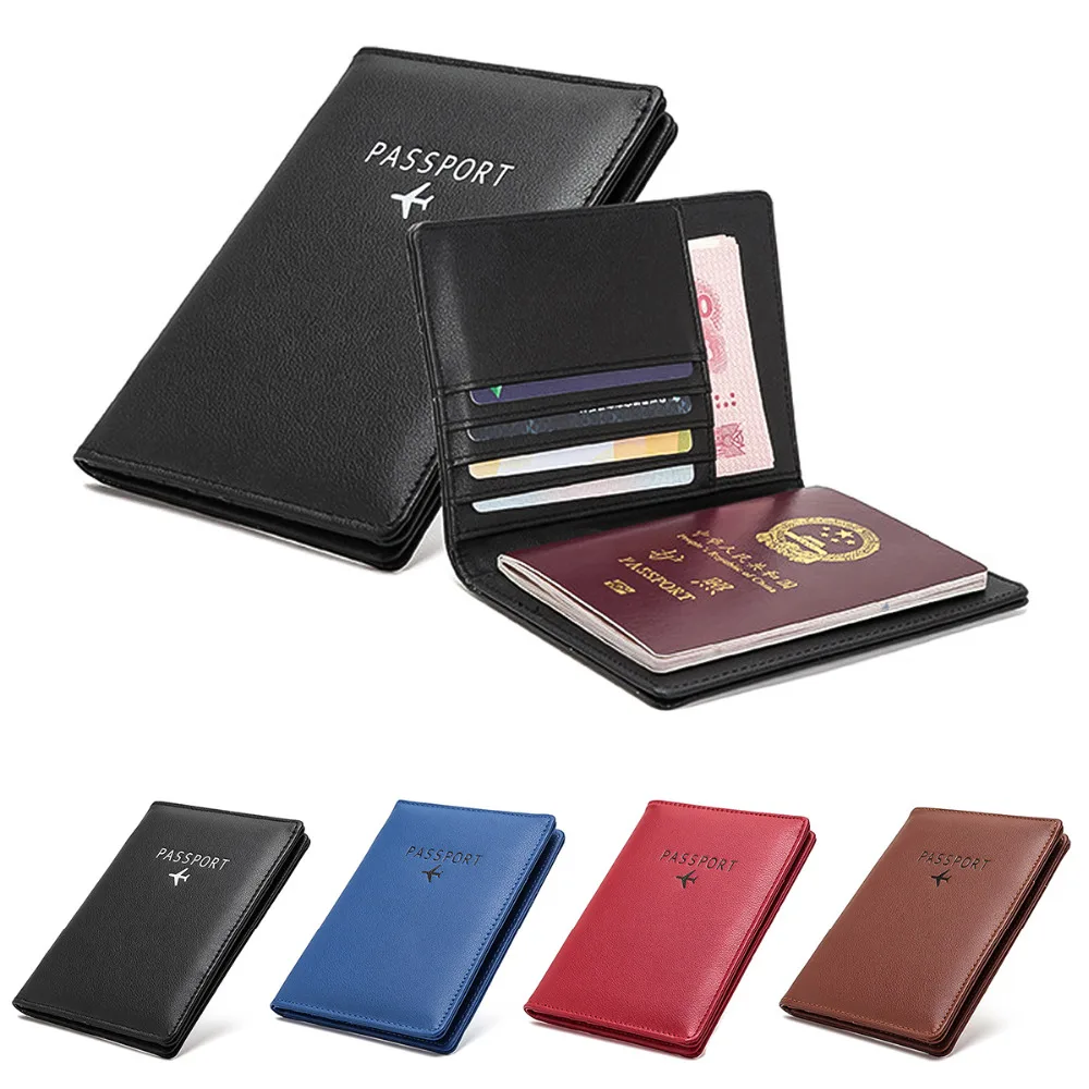 

Nosii Universal PU Leather Anti-RFID Passport Cover Wallet IDs Cards Holder Pouch Case with 4 card slot