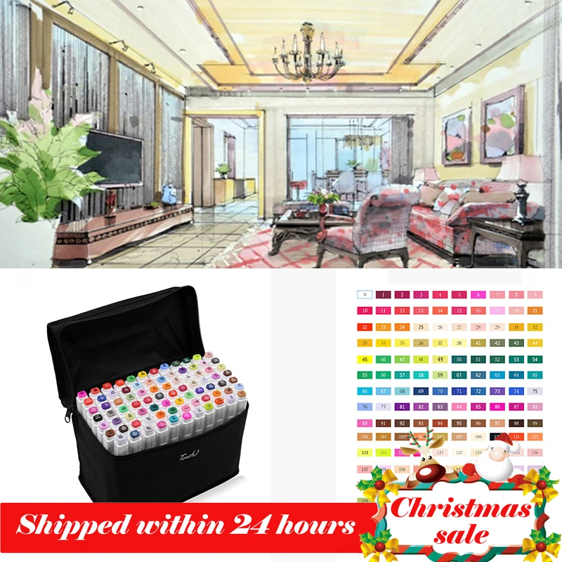 Billig TouchFIVE 30 40 60 80 168 Farben Stift Marker Set Dual Kopf Skizze Marker Pinsel Für manga Schule Büro stifte Design Liefert