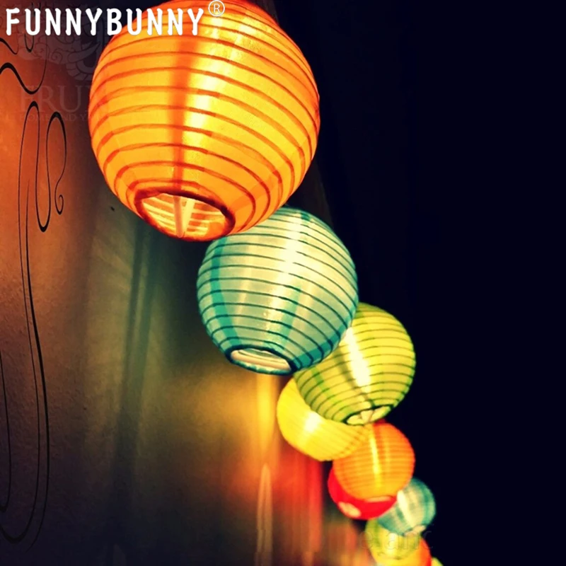 FUNNYBUNNY 4 дюйма бумажный фонарь, гирлянда, светодиодный, китайский Восточный стиль, шар, гирлянды, Рождественский камин, свадьба, спальня