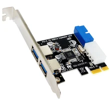 USB 3,0 PCI-E адаптер карты расширения внешний 2 порта USB3.0 концентратор внутренний 19pin Заголовок карта PCI-E 4pin IDE разъем питания