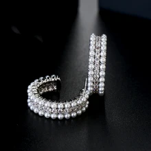 Дизайнерские серьги-гвоздики из змеиной кожи с жемчугом, женские роскошные ювелирные изделия с серебряным покрытием, 925 шпильки с камнями из фианита, медные серьги XIUMEIYIZU