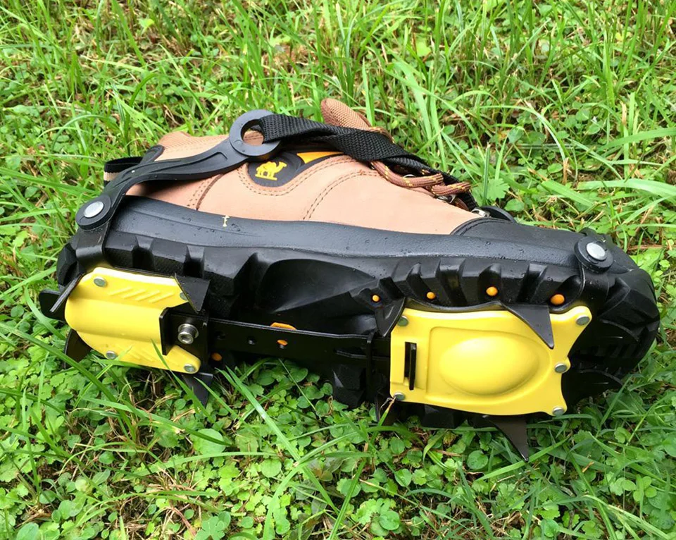 Pinça de Gelo Antiderrapantes de Alta Ajustável para Caminhadas Escalada ao ar Livre do Esqui Neve do Gelo 10 Dentes Garras Crampons Sapatos Qualidade da 13 esqui ao ar livre neve gelo caminhadas escalada