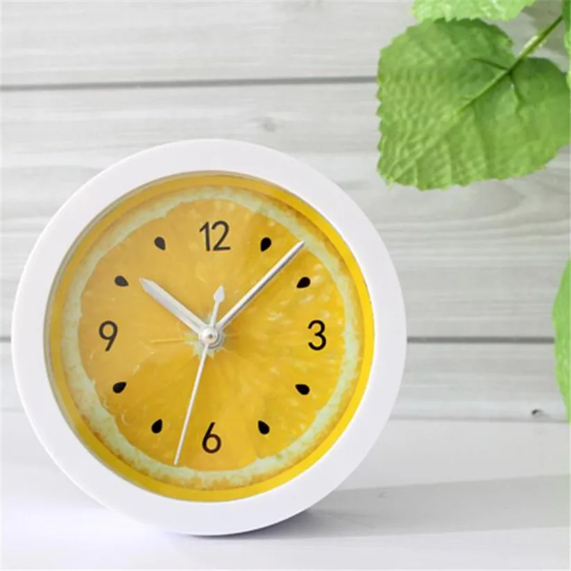 

E5 electronic desk clock flip clock masa saati saat reloj Colorful Round Shape Mini Quartz Desktop Plastic Needle Alarm Clock#30